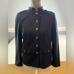 Talbots Black Band Military Style Women's Jacket Blazer 4P